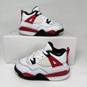 Nike Air Jordan‎ 4 Retro TD Red Cement Sneakers Toddler Size 7C 2023 BQ7670-161